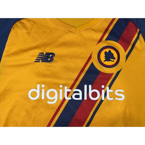 NB New Balance AS Roma 3rd Alternate Jersey Yellow MT130222 Men's XL #22 - Picture 2 of 9